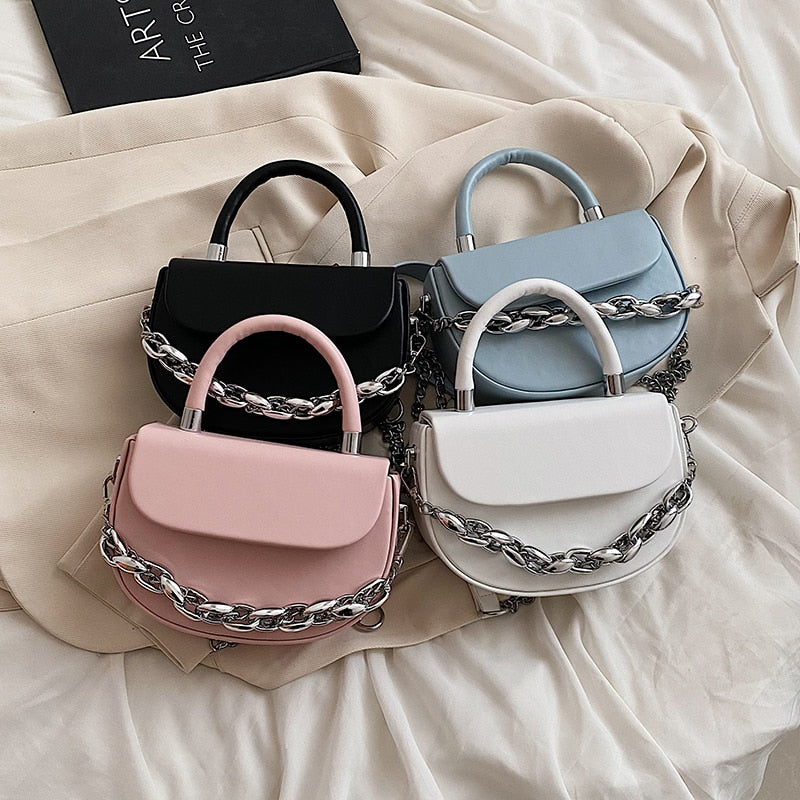 HOCODO Fashion Pu Leather Handbag Summer Solid Color Shoulder Bag Female Small Flap Crossbody Bag Women Chain Ladies Phone Bag