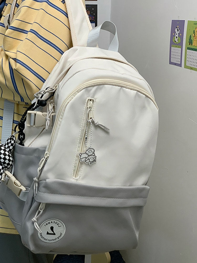 Women Backpack Korean Fashion Travel Bag Zipper High Capacity Notebook Harajuku Laptop Kawaii Teenagers Aesthetic School Bags