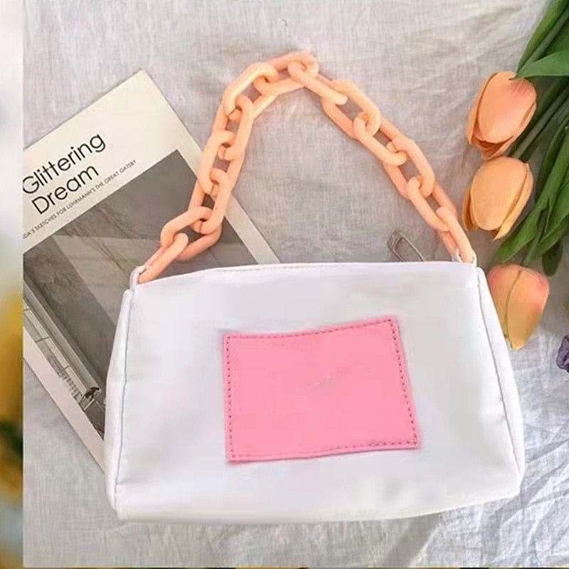 YICIYA Underarm Bag Transformation Nylon Portable Ins Acrylic Chain Bag Women