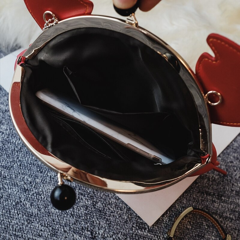 Lovely Crab Bag New Fashion Single Shoulder For Women Bag Clip Mouth Small Mini Messenger Bag Female