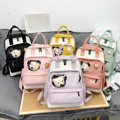 DCIMOR New Portable Nylon Women Backpack Female Cute Ring Buckle Travel Bag Teenage Girl Transparent Schoolbag Fashion Bookbag