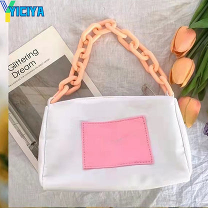YICIYA Underarm Bag Transformation Nylon Portable Ins Acrylic Chain Bag Women