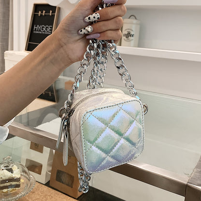Lattice Mini Cute Bag for Women Luxury Handbags Women Bags Designer Leather Small Shoulder Bag Female Zip Purse