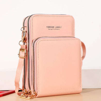 Handbags Women Bag Female Shoulder Bag Messenger Bag Large-capacity Mirror Touch Screen Mobile Phone Bag Wallet Card Case