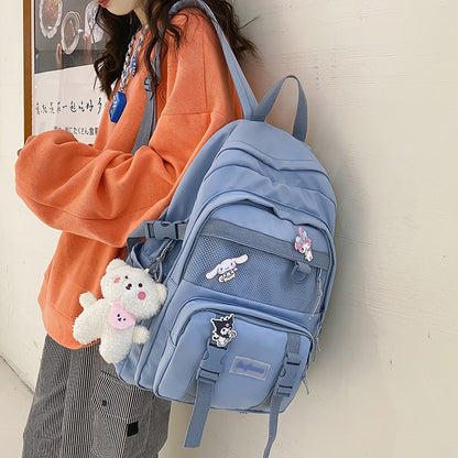 Fashion Backpack Women Multi-Pocket Laptop Bag College Student School Bags Waterproof Nylon Female Backpack Travel Lady Book Bag