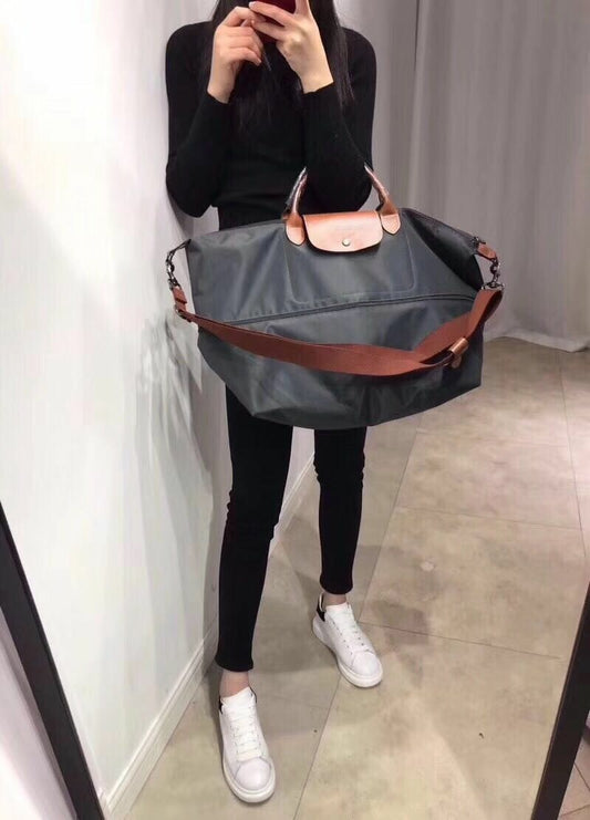 Lightweight Travel Bag Dumpling  Bag Large Unisex  Nylon Cloth with Leather Handbag Travel Bag Women&#39;s Tote Bag