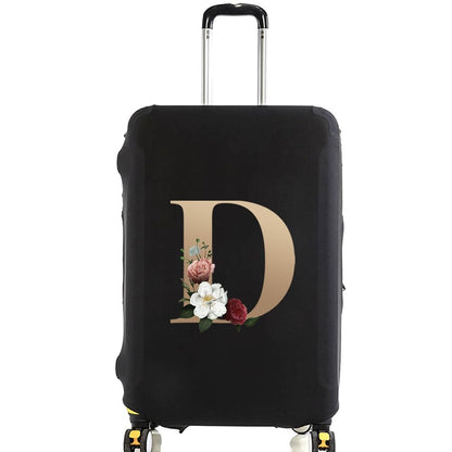 Luggage Protective Cover for 18 To 28 Inch Fashion Gold Letter Name Trolley Suitcase Elastic Dust Bags Case Travel Accessories