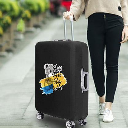Luggage Cover Protective Thickening Travel Accessories Luggage Dust Cover for 18-28 Inch Bear Print Fashion Suitcase