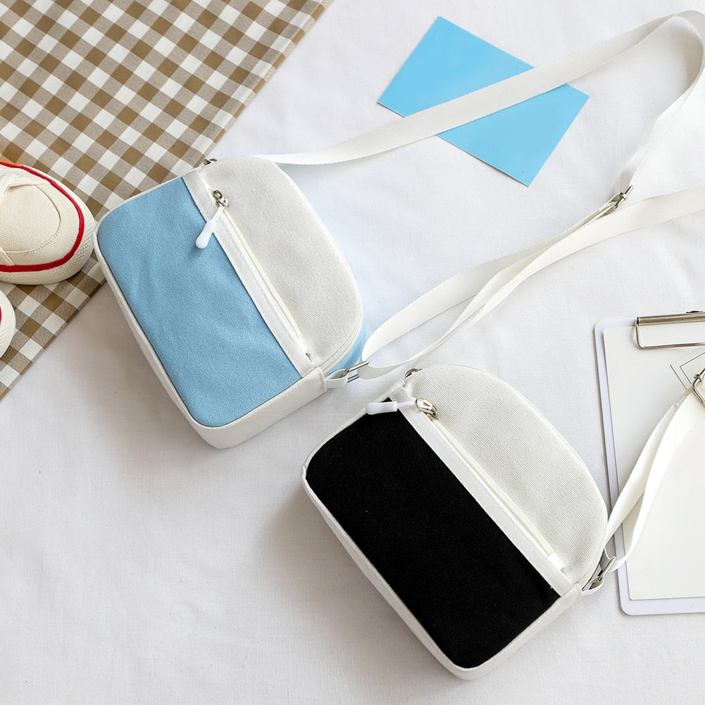 New Fashion Handbags Delicate Texture Women Casual Shoulder Crossbody Handbag Canvas Soft Travel Hit Color Money Purse