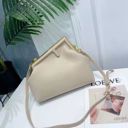 New Female Brand Design Genuine Cowhide Leather Clip Handbag Chain Messenger Bag Clip Clutches Lipstick Mini Bag Women Bag