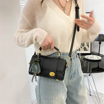 2 Lock Small Women&#39;s Boston Bag Luxury Purses and Handbags Luxury Pendant Crossbody Bag PU Leather Shoulder Bags for Women Mini
