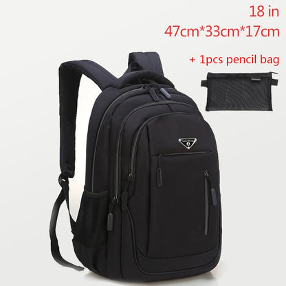 Large Capacity Backpack Men Laptop Backpacks 15.6 Oxford Black Solid Big High School Bags Teen College Boy Gril Student Backpack