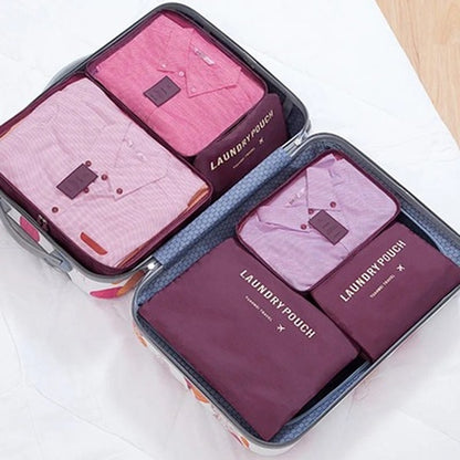 3/4/6pcs/set Compression Packing Cubes Travel Storage Bag Luggage Suitcase Organizer Set Foldable Waterproof Nylon Material