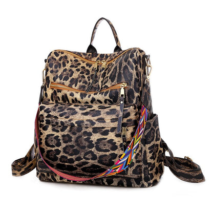 Multifunction Soft Leather Women Waterproof Backpack Capacity Travel Backpack High Quality Retro School Bags for Teenage Girls