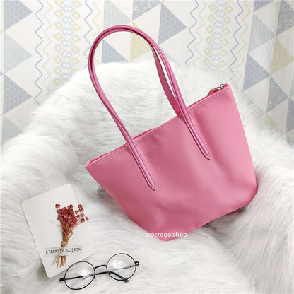 Women&#39;s Large Capacity Zipper Shopping Travel Tote Bag Fashion Casual Waterproof PVC Mobile Phone Change Shoulder Bag