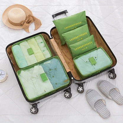 3/4/6pcs/set Compression Packing Cubes Travel Storage Bag Luggage Suitcase Organizer Set Foldable Waterproof Nylon Material