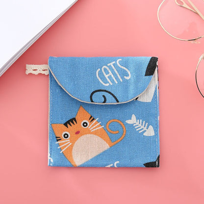 Women Small Cosmetic Bag Set Zipper Girls Mini Sanitary Napkins Makeup Lipstick Bags Travel Earphone Coin Organizer Pouch Bags