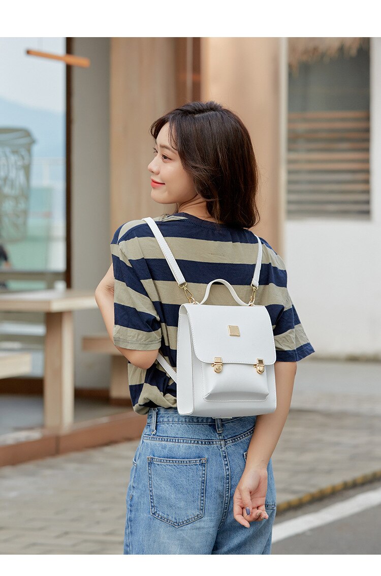 British College Style small Backpack Women Bag  Trendy Fashion All-match Retro Shoulder M essenger Backpack