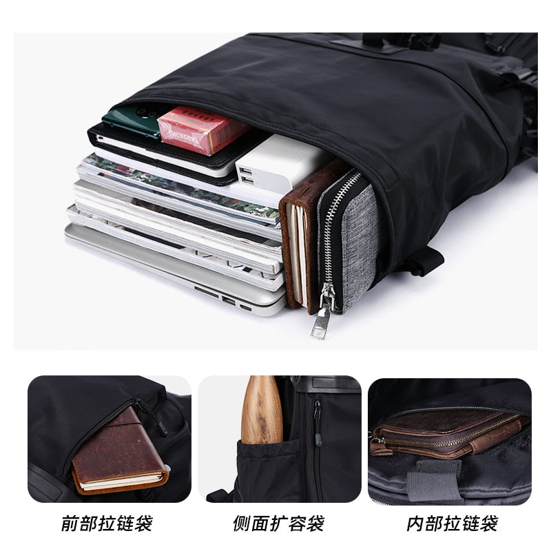 Men Backpack Rolltop Laptop Compartment Anti Theft  Backpack Waterproof Travel BackPack Male Mochilas Casual Men Schoolbag