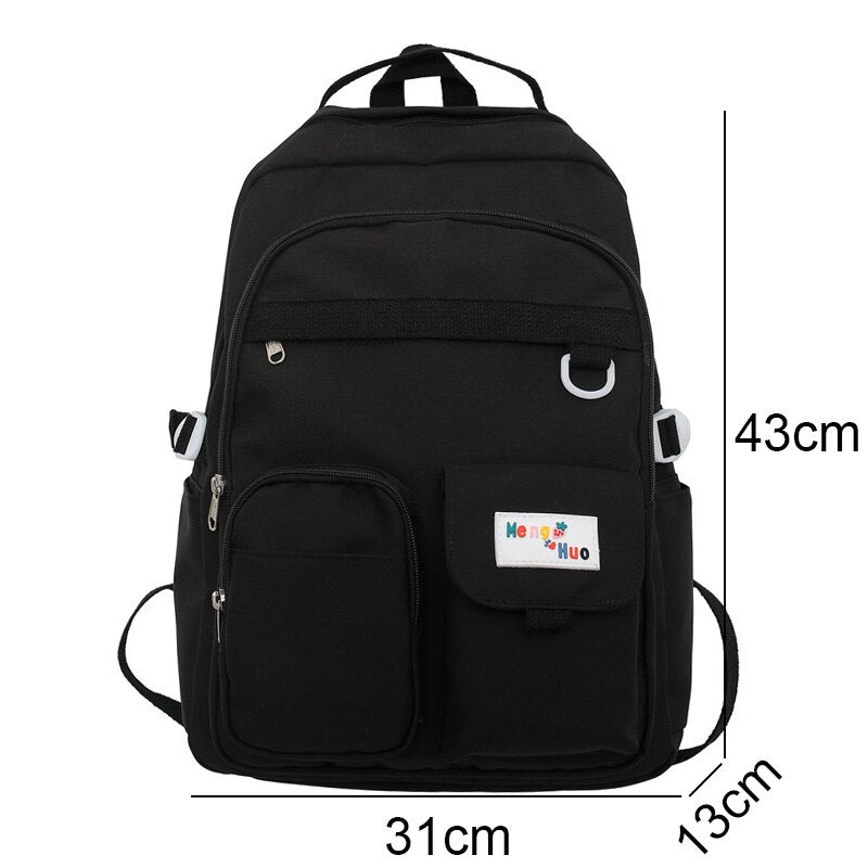 Trendy Nylon Red Cute Fashion Book Backpack Girl Travel School Bag Female College Backpack Lady Kawaii Student Women Laptop Bags