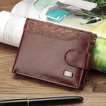 New Men Wallets Patchwork Leather Short Male Purse With Coin Pocket Card Holder Brand Trifold Wallet Men Clutch Money Bag