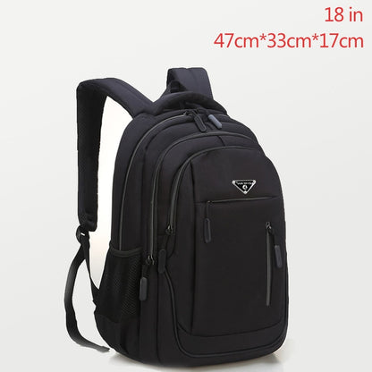 Large Capacity Backpack Men Laptop Backpacks 15.6 Oxford Black Solid Big High School Bags Teen College Boy Gril Student Backpack