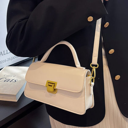 Vintage Portable Handbag Women&#39;s Fashion Solid Color Chain Messenger Bag Female Leisure Small Bag