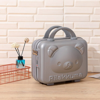 14-inch Rilakkuma Storage Box Makeup Box Suitcase Portable Small with Lock Password Mini Luggage Make Up Storage Case