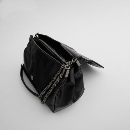 Women&#39;s Shoulder Bag portable flip Single Shoulder Bag versatile Fashion black Messenger Bag for girls