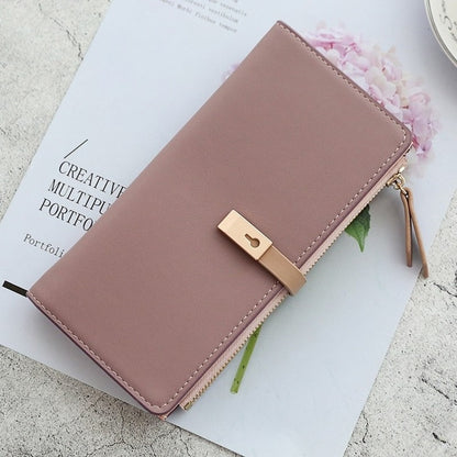 Long Women&#39;s Textured Solid Color Wallet Female Purses Tassel Coin Purse Card Holder Wallets Pu Leather Clutch Money Bag Purses