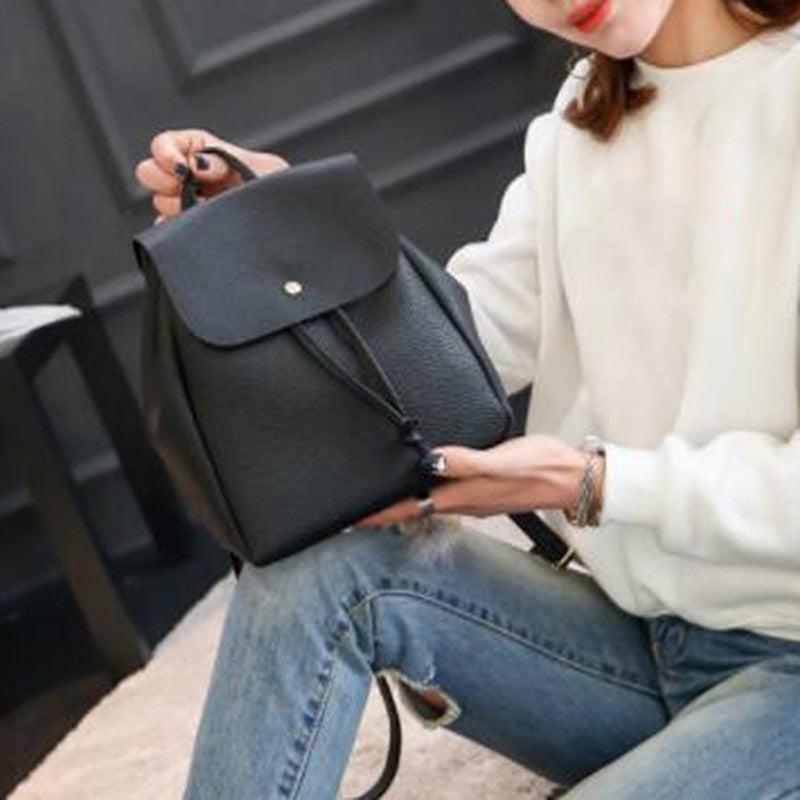Fashion Lady Pu Leather Bag Women Backpack Hight Quality Vintage Backpacks Female Large Capacity Women&#39;s Shoulder Bags For Girls