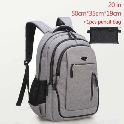 Large Capacity Backpack Men Laptop Backpacks 15.6 Oxford Black Solid Big High School Bags Teen College Boy Gril Student Backpack