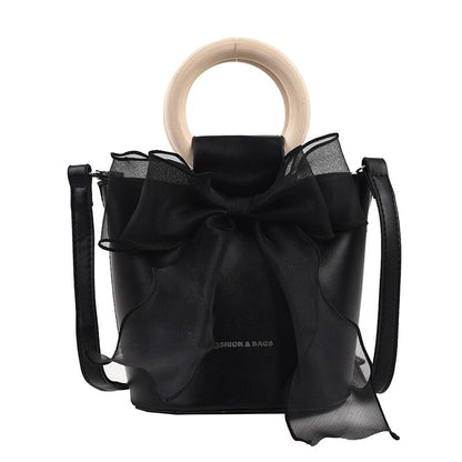 Cute Muslin Bow Women Bag Luxury Brand Design Female Pu Leather Handbags Mini Small Shoulder Crossbody Bags For Ladies Party Sac