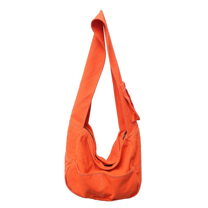 Large Capacity Canvas Shoulder Bags For Women Solid Fashion Fold Female Handbag Jean Big Shopping Eco Bag Denim Crossbody Bags