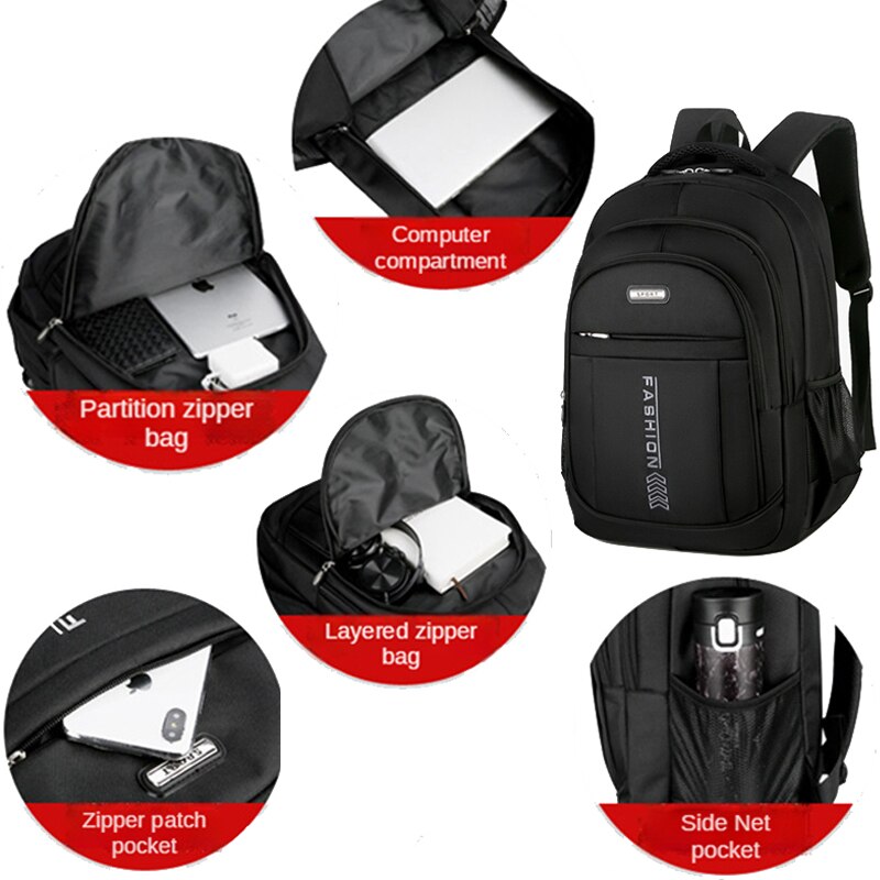 Men&#39;s Leisure Business Large Capacity Laptop Backpacks Teenager School Bags Travel Sports Casual Schoolbags Pack For Male Female