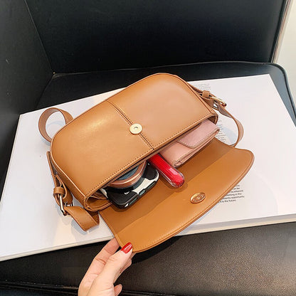 HOCODO Quality Pu Leather Shoulder Bag For Women Solid Color Handbag Female Simple Cross Body Bag Multifunction Women&#39;S Bag