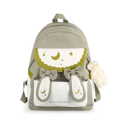 Lolita Rabbit Backpack Cute Bow Ears School Bag Teenage Girls Sweet Backpacks Students Children Harajuku Kids Rucksack
