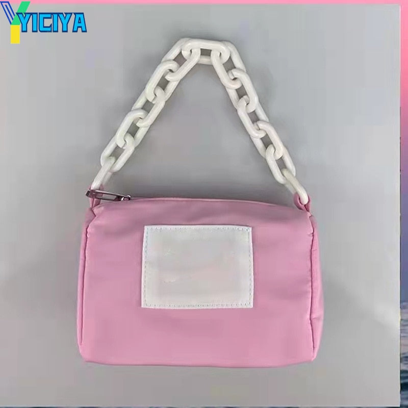 YICIYA Underarm Bag Transformation Nylon Portable Ins Acrylic Chain Bag Women