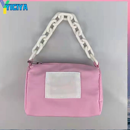 YICIYA Underarm Bag Transformation Nylon Portable Ins Acrylic Chain Bag Women