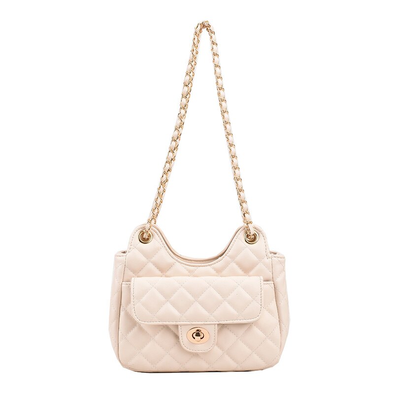 Top Brand Handbag Pu Leather Fashion Quilted Women Shoulder Bag Vintage Luxury Designer Handbag Fashion Women Bags Metal Chain