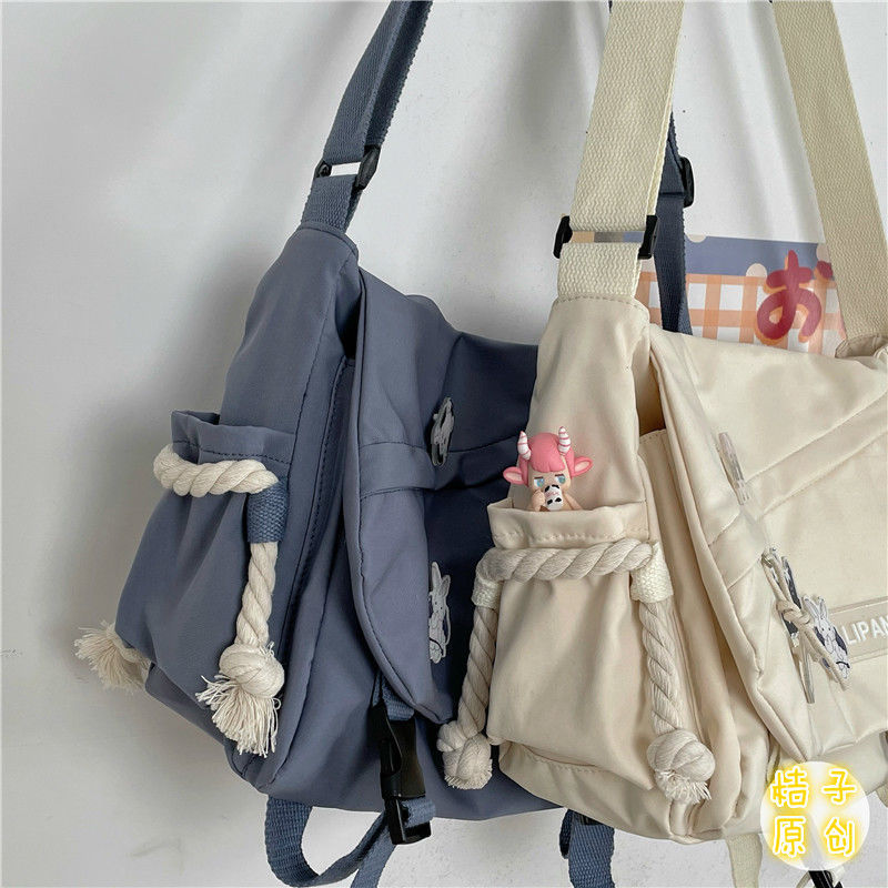 Fashion Shoulder Bags for School Teens Fun Anime Cartoon Large Size Crossbody Bag for Girl Canvas Hip Hop