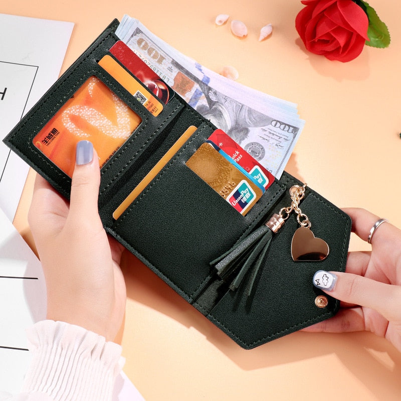 Mini Tassel Wallet Women Fashion Purse Female Short Mini Wallets Korean Students Lovely Purse Female Small Wallet for Women