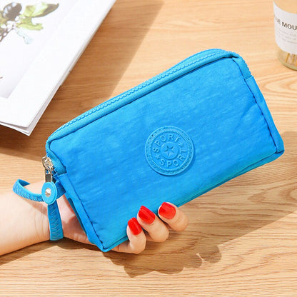 3 Zipper Ladies Wallets Ladies Wallets Brand Clutches Coin Purse Card Key Wallets Canvas Short Ladies Girls Wallets Handbags