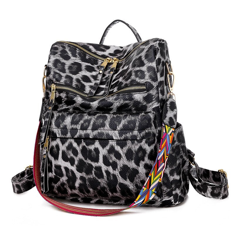 Multifunction Soft Leather Women Waterproof Backpack Capacity Travel Backpack High Quality Retro School Bags for Teenage Girls