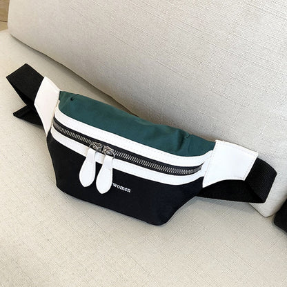 Canvas Fanny Pack Banana Waist Bag Belt New Brand Bag for Belt Women Waist Pack Contrast Color Chest Bag сумка женская Handbags