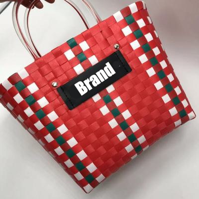 Luxury Designer Brand Logo Bag for Woman Charity Edition Shopping Tote Design Handbags Summer Beach Hand Woven Plaid Basket