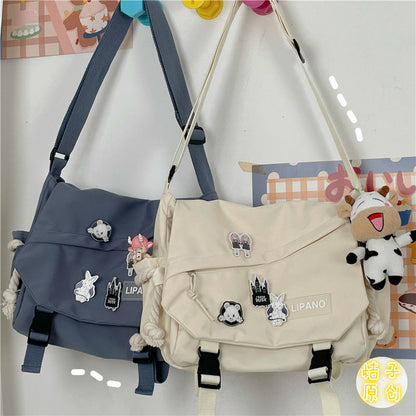 Fashion Shoulder Bags for School Teens Fun Anime Cartoon Large Size Crossbody Bag for Girl Canvas Hip Hop