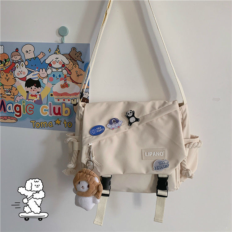 Fashion Shoulder Bags for School Teens Fun Anime Cartoon Large Size Crossbody Bag for Girl Canvas Hip Hop