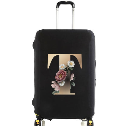 Luggage Protective Cover for 18 To 28 Inch Fashion Gold Letter Name Trolley Suitcase Elastic Dust Bags Case Travel Accessories