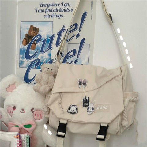 Fashion Shoulder Bags for School Teens Fun Anime Cartoon Large Size Crossbody Bag for Girl Canvas Hip Hop